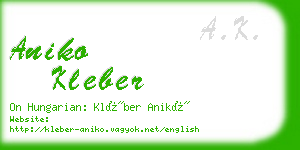 aniko kleber business card